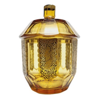 Art Deco Oroplastic Candyer from Moser, Czechoslovakia, 1930s For Sale