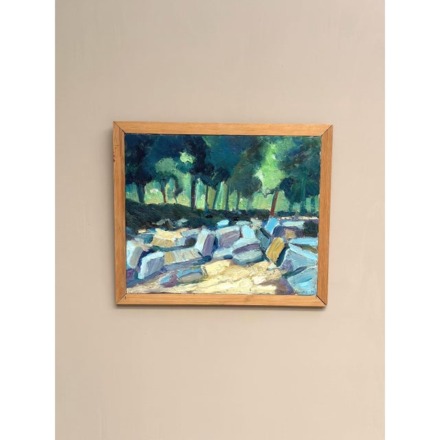Mid-Century Modern Jarl Lindblad, Landscape Composition, 1998, Oil on Canvas, Framed For Sale - Image 3 of 18