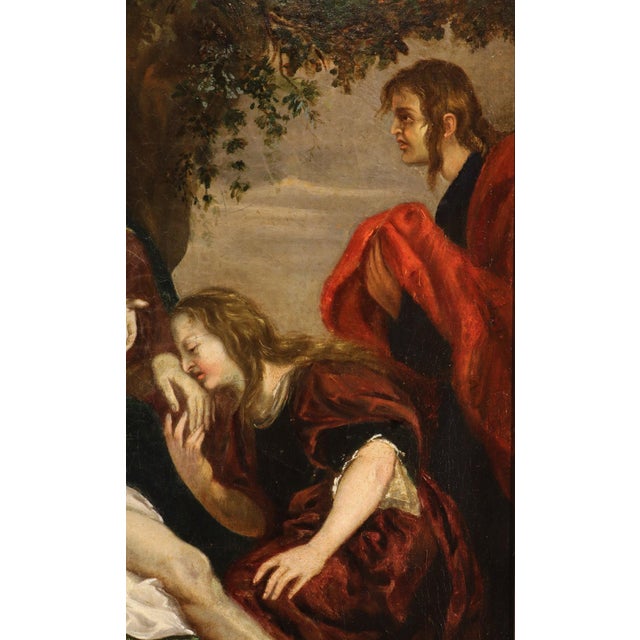Follower of Anthoon Van Dyck, Lamentation of Christ, 1720, Oil on Canvas, Framed For Sale - Image 8 of 14