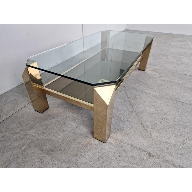 Vintage Golden Coffee Table, 1970s For Sale - Image 9 of 12