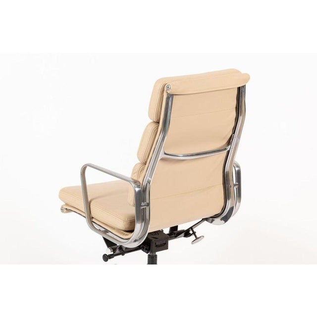 Herman Miller Eames Tall Tan Leather Desk Chair Soft Pad Pair For Sale - Image 14 of 15