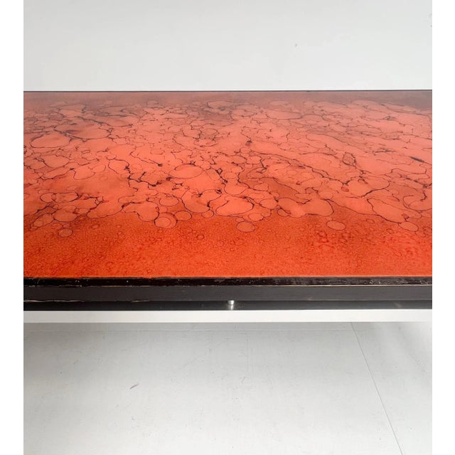 Orange Glass Coffee Table by Jean René Talopp, 1970s For Sale - Image 8 of 12