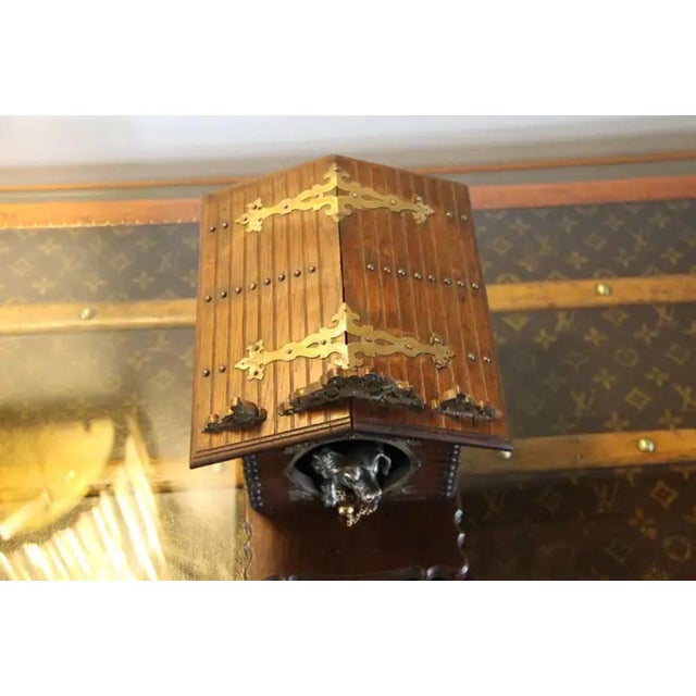 French Cigar Box with Bronze Dog in Dog House, 1890s For Sale - Image 3 of 16