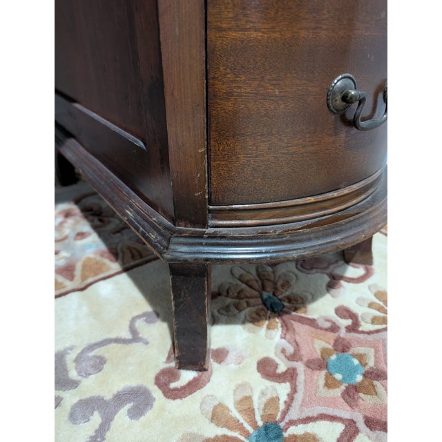 Vintage Kidney Shaped Double Pedestal Mahogany Desk For Sale - Image 14 of 18