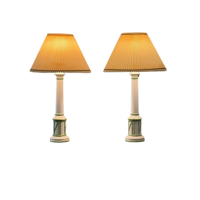 Pair of 1980s Palm Beach Style Faux Bamboo Italian Lamps For Sale - Image 15 of 18