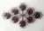 Italian midcentury flush mount with eight amethyst Murano glass shades carefully hand blown with bubbles inside the glass...