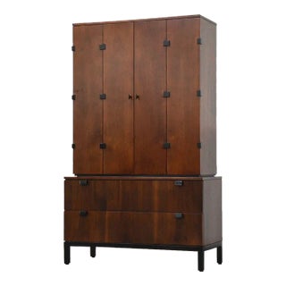 Refinished Milo Baughman for Directional Armoire Dresser For Sale