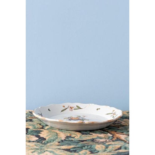 Manganese Floral Faience Plate from La Rochelle, 18th Century For Sale - Image 4 of 6