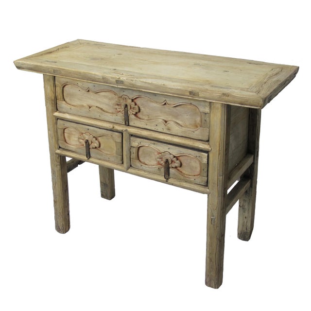 Rustic Asian Dresser With Decorative Carved Drawer For Sale - Image 10 of 13