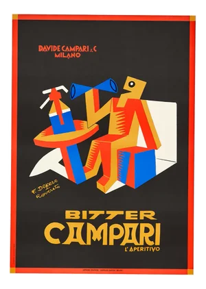 Vintage Poster by Fortunato Depero, 1980s