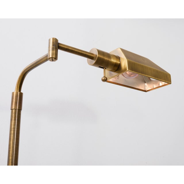 Casella Style Bronzed Swing Arm Pharmacy Floor Lamp For Sale - Image 15 of 17