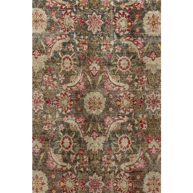 Textile Zabihi Collection Dark Green Oversize Persian Tabriz Carpet For Sale - Image 7 of 11