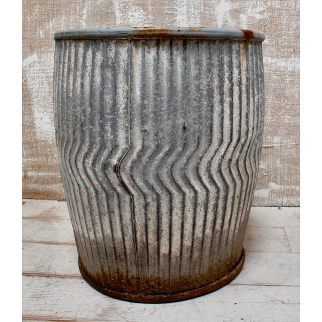 Gray Vintage Galvanised Dolly Tub, 1940 For Sale - Image 8 of 10
