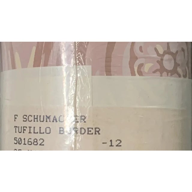 Traditional Vintage Schumacher Hand-Printed Wallpaper Border Trompe l'Oeil Shell - Tufillo Sample For Sale - Image 3 of 3