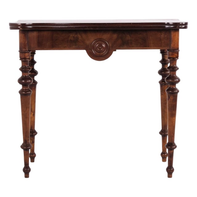 Games Table in Polished Mahogany with Brass Mounts, 1860s For Sale