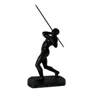Javelin Thrower Athlete Ancient Greek Bronze Statue For Sale