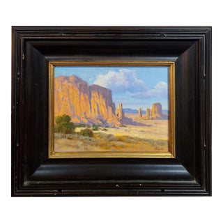 David Chapple -Monument Valley Landscape, Arizona-Impressionist Oil Painting For Sale