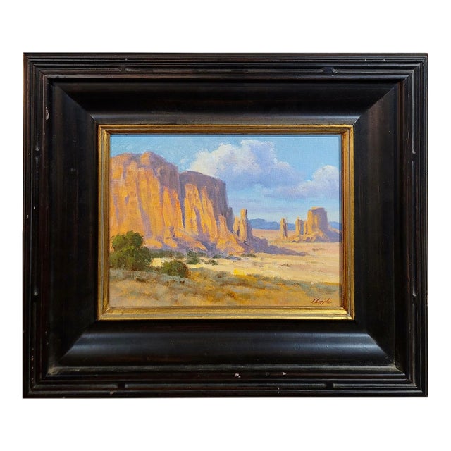 David Chapple -Monument Valley Landscape, Arizona-Impressionist Oil Painting For Sale