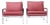 Attributed to Milo Baughman Chrome Frame Lounge Chairs in Dusty Rose Faux Suede/Leather For Sale