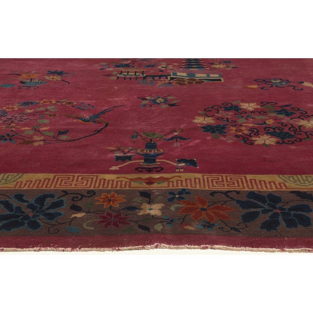 Antique Chinese Art Deco Rug, 09'00 X 11'08 For Sale - Image 4 of 10