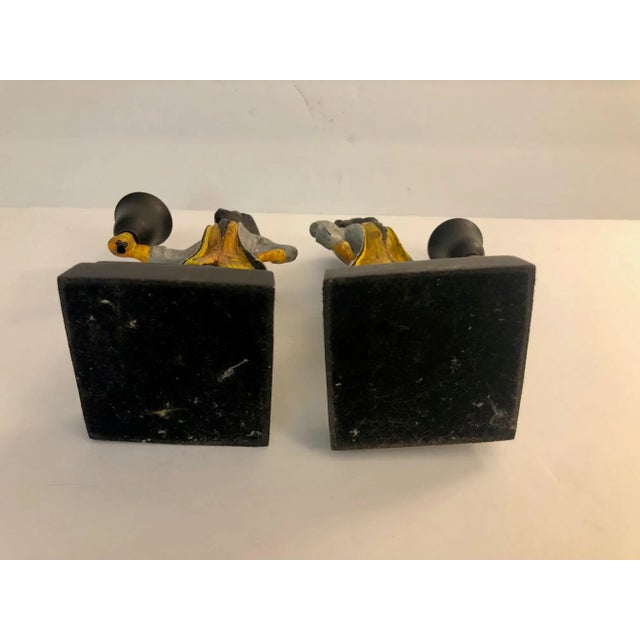 Black Pair of 1960s Yellow Vest / Gray Jacket "Butler" Monkey Candle Holders For Sale - Image 8 of 12