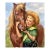 Ariane Beigneux, Original Vintage Illustration Boy With Horse Oil Painting Americana For Sale