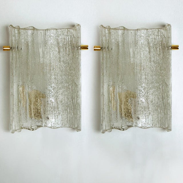 Massive Glass Wall Light Fixtures by J.T. Kalmar, 1960s For Sale - Image 9 of 9