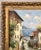 Wood Large Vintage Mediterranean Street Coastal Landscape Oil Painting Ornate Gold Wood Frame For Sale - Image 7 of 13