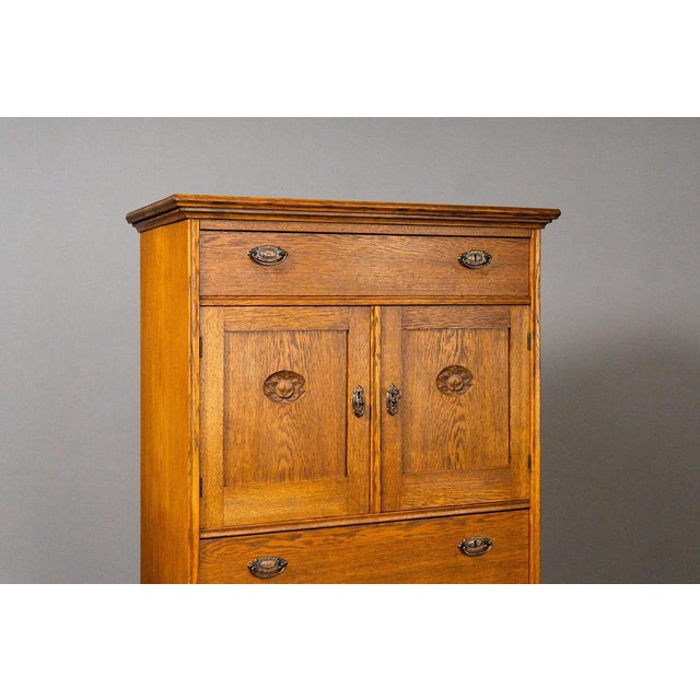 Wood Tall Art Nouveau Chest of Drawers For Sale - Image 7 of 18