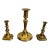 Late 19th Century Set of 3 Miniature Brass Candlesticks For Sale