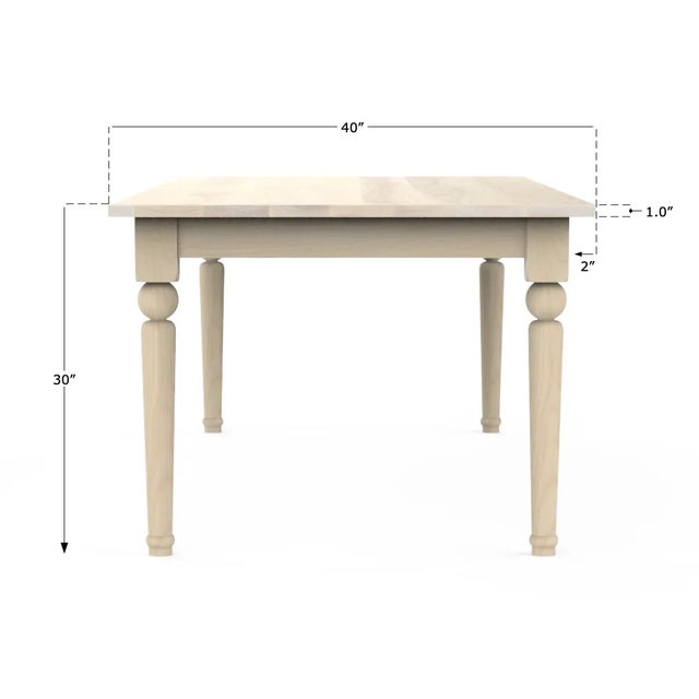 Vermont Farm Table for Chairish Turned Leg Dining Table in Ash