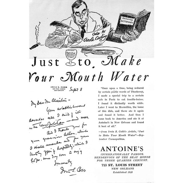 Mid 20th Century Vintage Antoine's Restaurant New Orleans Book For Sale - Image 5 of 8