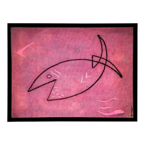 Lucia Stern, Poisson Agile, Fish Decoupage Collage Painting