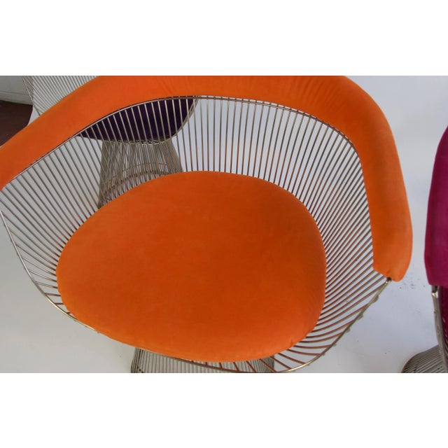 Textile Set of Four Warren Platner Chairs For Sale - Image 7 of 12