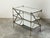 Italian Midcentury Patinated Metal Trolley with Mirrored Shelves and Casters For Sale In Atlanta - Image 6 of 10