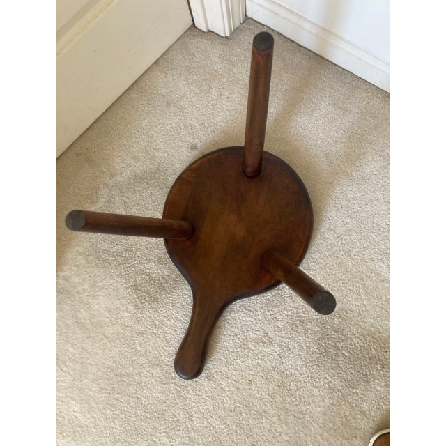 Farmhouse Vintage Maine Made Solid Wood Milking Stool For Sale - Image 3 of 3