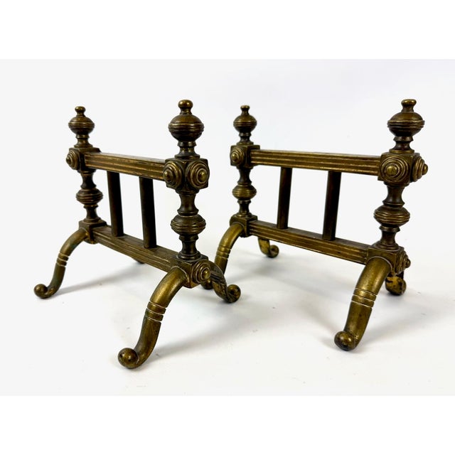 Antique Victorian Bronze Fire Dogs, 1800s, Set of 2 For Sale - Image 3 of 10