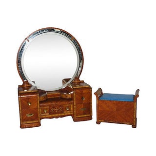 Art Deco Vanity and Bench For Sale