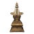 Vintage Tibetan Gilt Bronze Stupa - Buddhist Reliquary Pagoda With Gemstone Inlay For Sale