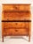 Biedermeier birch cylinder desk, circa 1830. With a black lacquered rectangular top, below is a drawer with a shield...