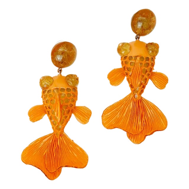 KOÏ, Pendant earrings, Orange, Stud For Sale