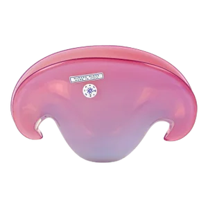 Cenedese Murano Label Vintage Double Position Opal Pink Italian Art Glass Seashell Bowl Vase