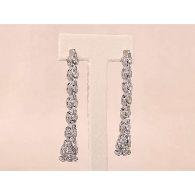 1920s The Santa Rosa: Outstanding Antique Platinum Diamond Dangler Earrings, 2 Pieces For Sale - Image 5 of 10