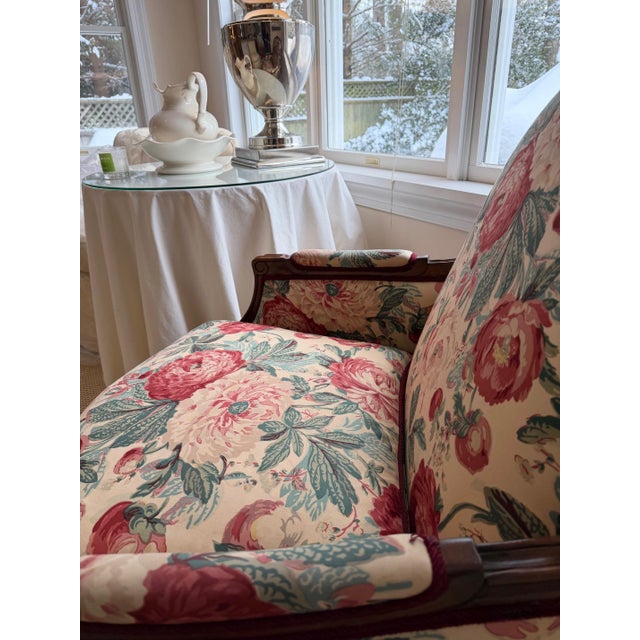Custom Marquise Bergere Chair Upholstered in Heritage Floral Brunschwig & Fils For Sale - Image 14 of 18