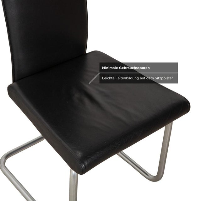 Black Leather and Chrome Dining Chairs, Set of 6 For Sale - Image 5 of 13