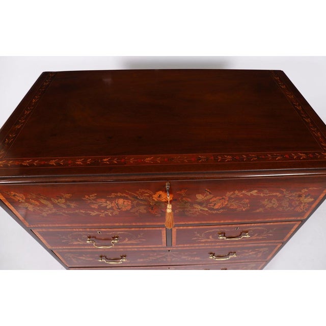 Antique Early George II Inlaid Mahogany Chest with Secretaire, 18th Century For Sale - Image 5 of 18