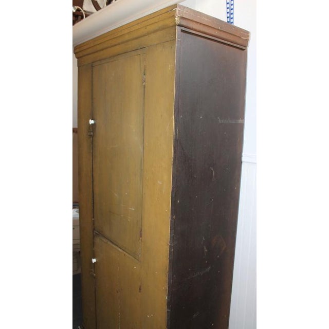 Rustic 19th Century New England Original Painted Two-Door Wall Cupboard For Sale - Image 3 of 8
