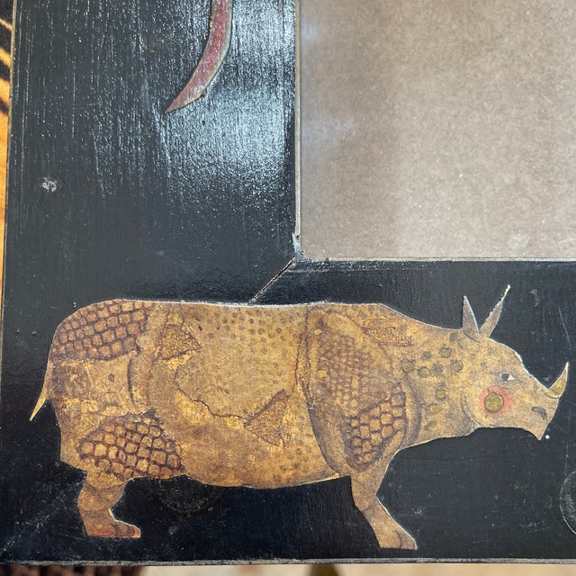 The Essex Collection, USA Animals Picture Frame Safari Jungle Animals Decor on Black Wood Resin Glossed Photo Frame -