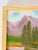 Vibrant acrylic landscape painting on canvas, depicting a flowing river at the base of majestic mountains and pines. A...