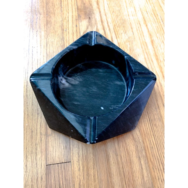 Mid-Century Modern Vintage Black Marble Catchall Ashtray For Sale - Image 3 of 9